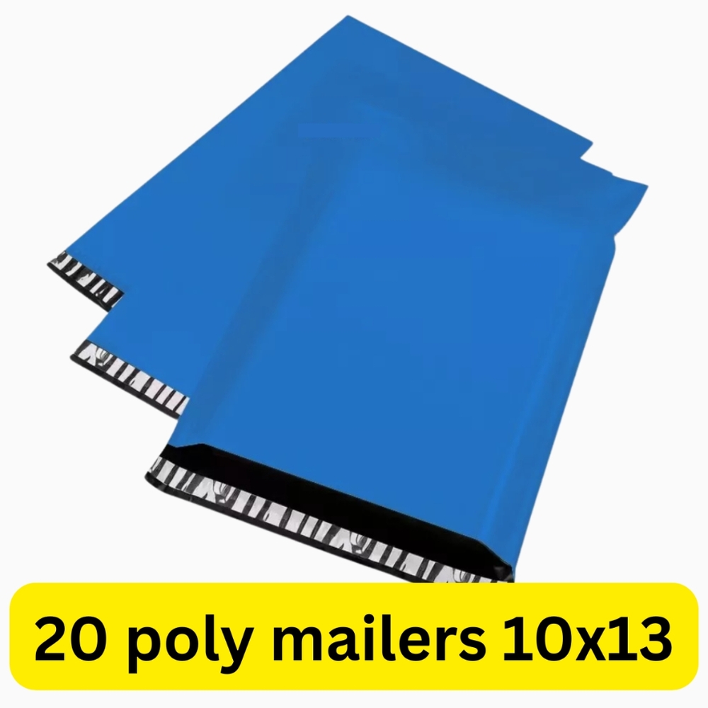 20 Blue Poly Mailers 10x13